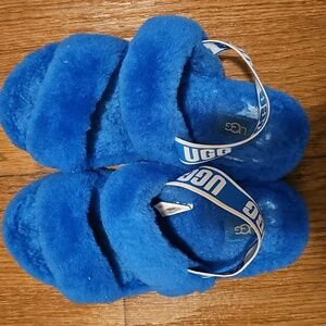 UGG Vibrant Blue Fluffy Slippers